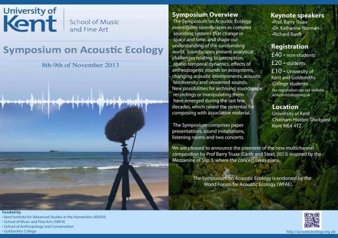 Acoustic Ecology Symposium 2013, Kent Univ.
